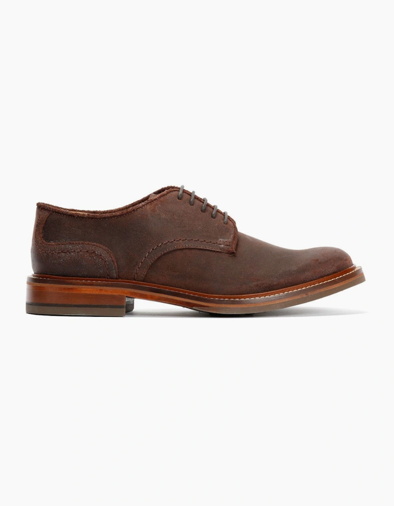 Plain Derby Country Leather Men's Choco Shoes