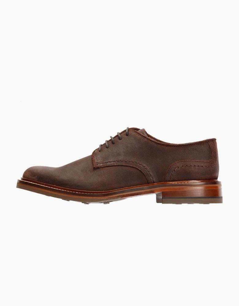 Plain Derby Country Leather Men's Choco Shoes