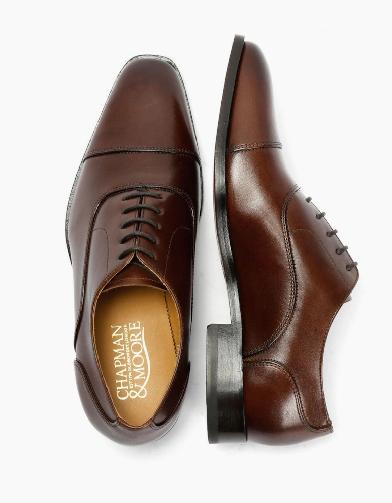 Chapman & Moore Toe Cap Oxford Leather Men's Chocolate Shoes