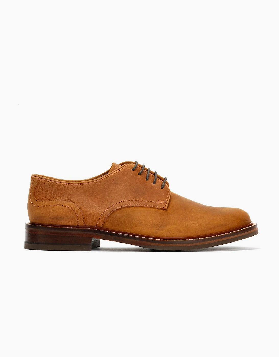 Plain Derby Country Oiled Leather Men's Tan Shoes