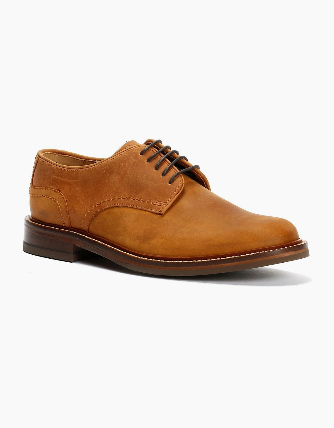 Plain Derby Country Oiled Leather Men's Tan Shoes