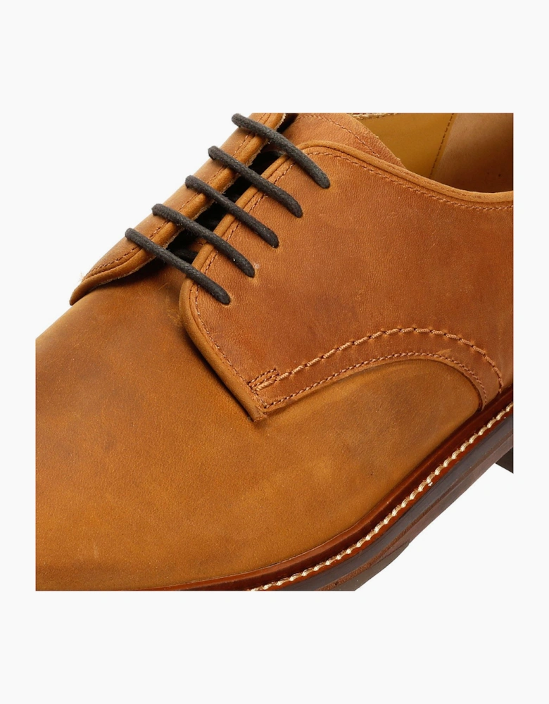 Plain Derby Country Oiled Leather Men's Tan Shoes