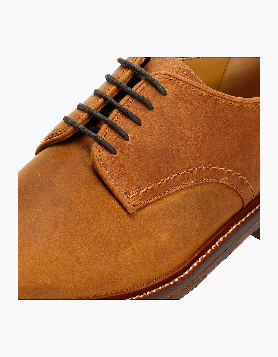 Plain Derby Country Oiled Leather Men's Tan Shoes