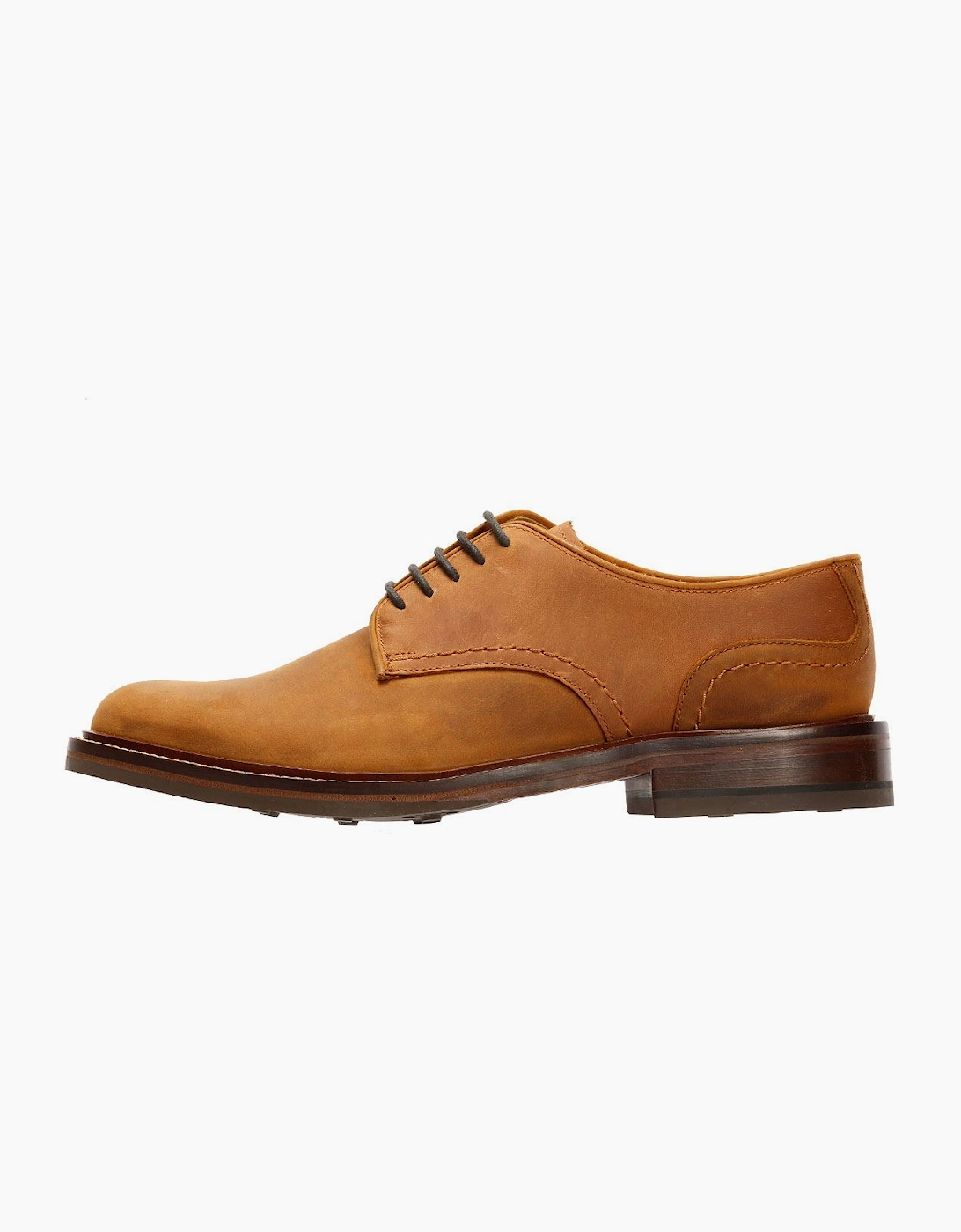 Plain Derby Country Oiled Leather Men's Tan Shoes