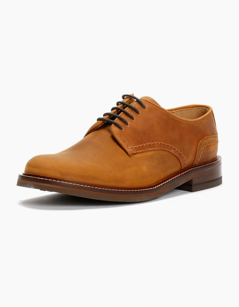 Plain Derby Country Oiled Leather Men's Tan Shoes
