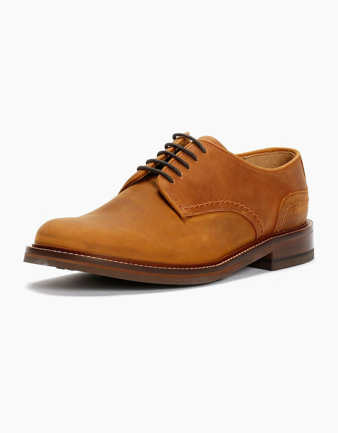 Plain Derby Country Oiled Leather Men's Tan Shoes