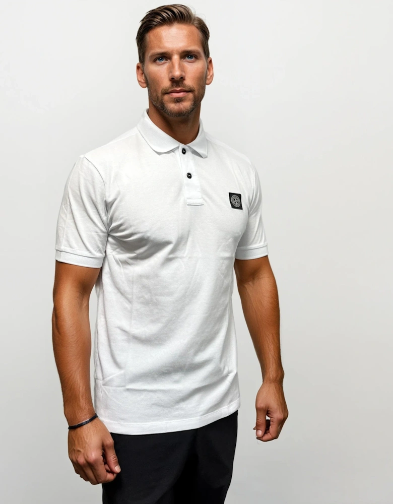 Compass Badge Polo T-Shirt Slim Fit White