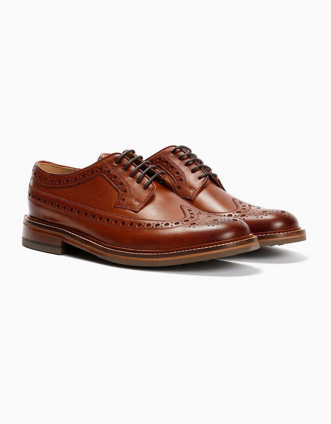 Chapman & Moore Longwing Brogue Country Leather Men's Berry Shoes