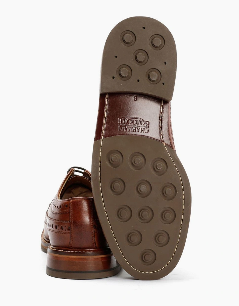 Chapman & Moore Longwing Brogue Country Leather Men's Berry Shoes