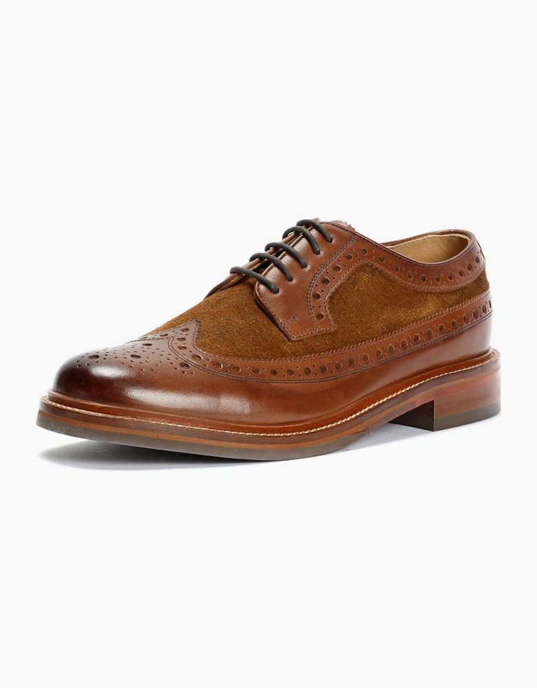 Chapman & Moore Longwing Brogue Leather/Suede Men's Mahogany/Tobacco Shoes