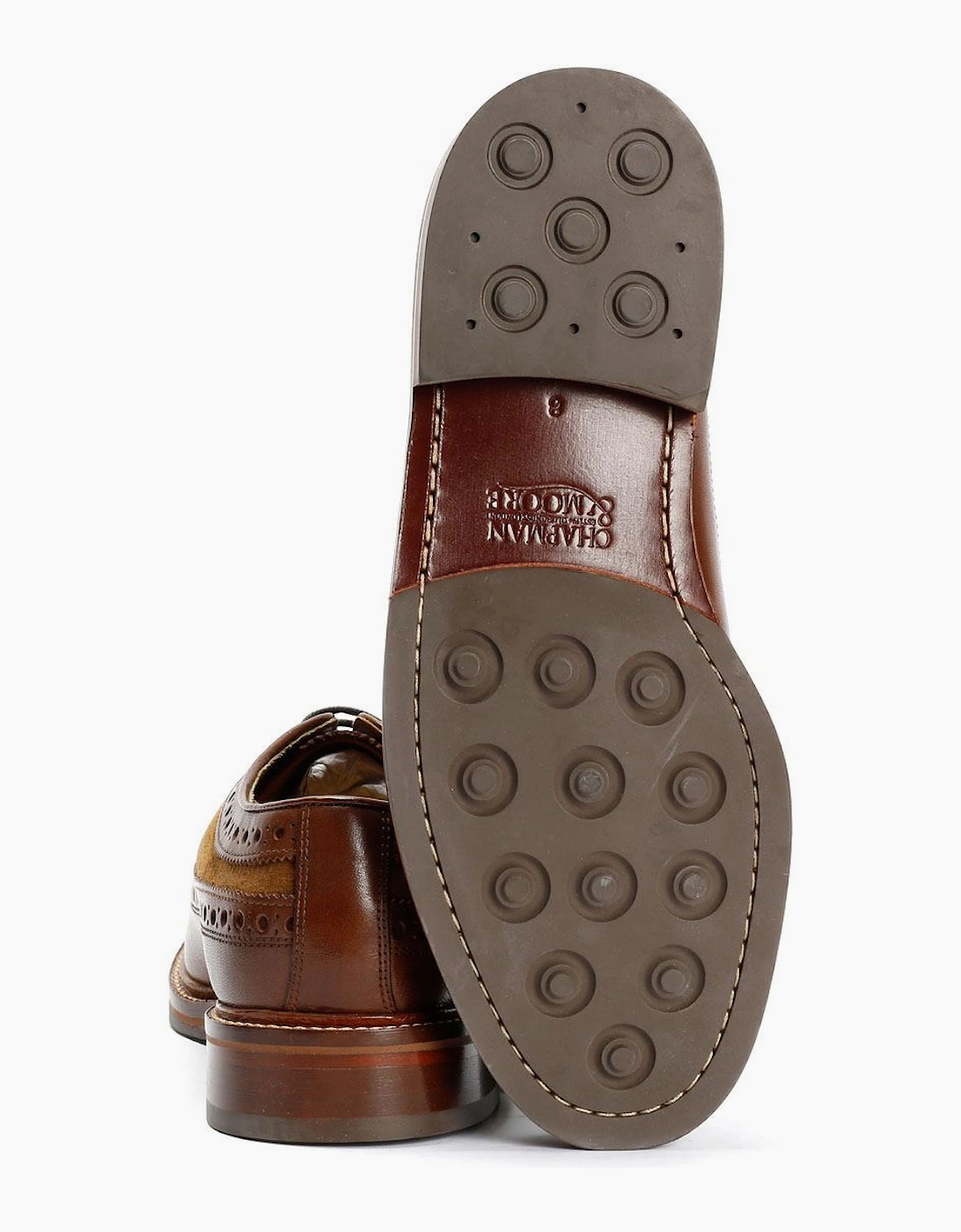 Chapman & Moore Longwing Brogue Leather/Suede Men's Mahogany/Tobacco Shoes