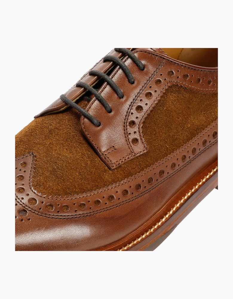 Chapman & Moore Longwing Brogue Leather/Suede Men's Mahogany/Tobacco Shoes