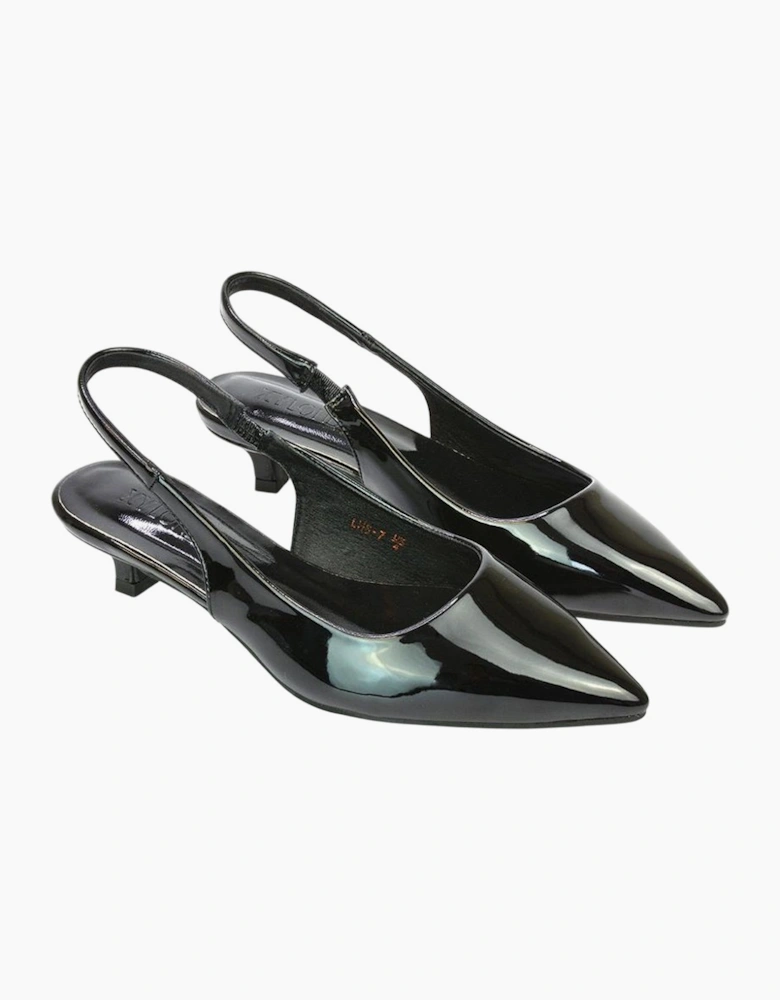 Womens/Ladies Jenny Sling Back Kitten Heel Pumps