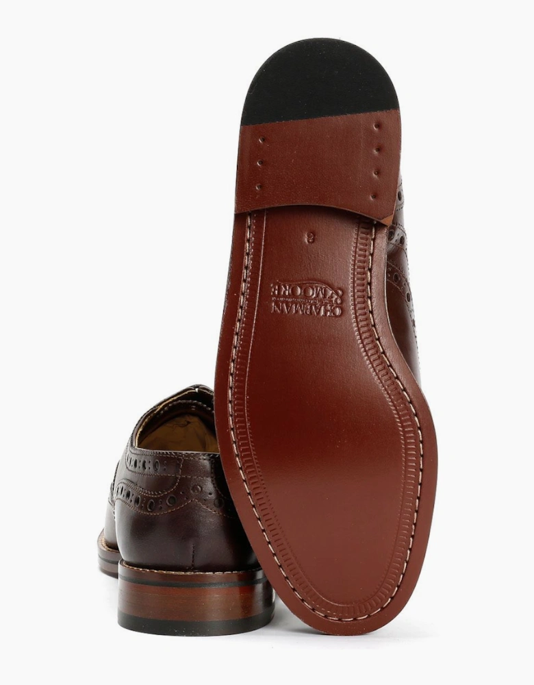 Chapman & Moore Oxford Brogue Leather Men's Mahogany Shoes