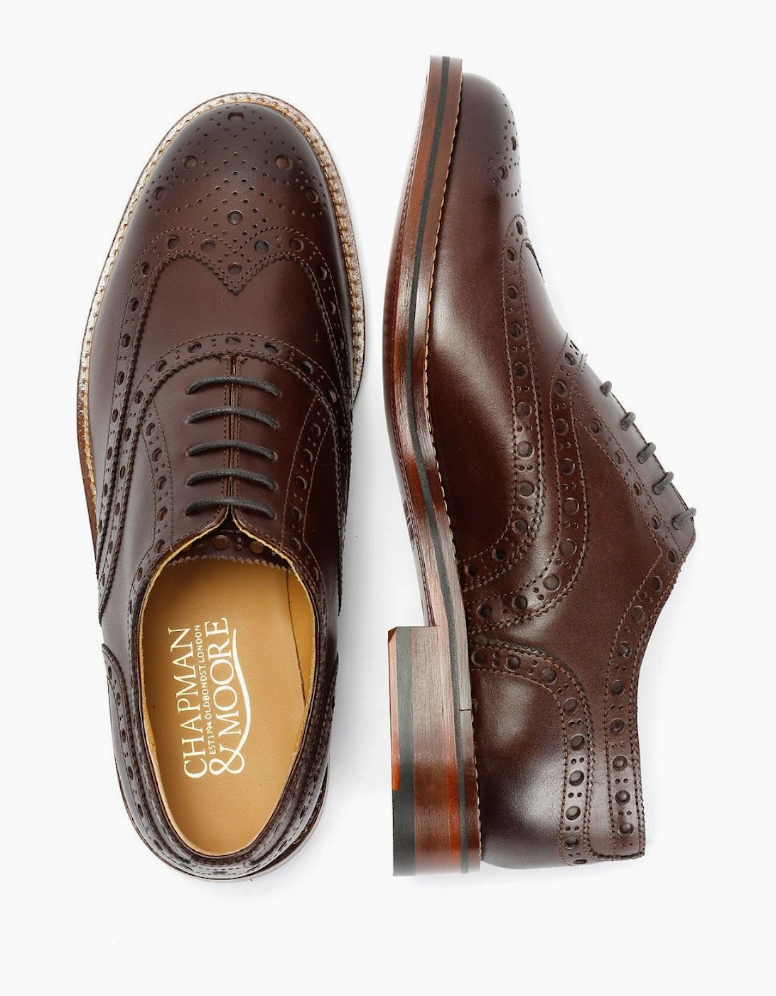 Chapman & Moore Oxford Brogue Leather Men's Mahogany Shoes