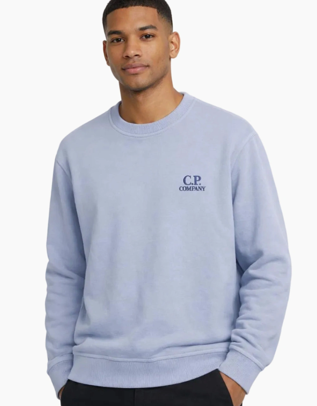 Men's C.P. Company Resist Dyed Fleece Crew Violet Sweatshirt