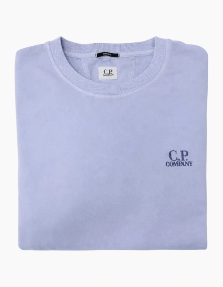 Men's C.P. Company Resist Dyed Fleece Crew Violet Sweatshirt