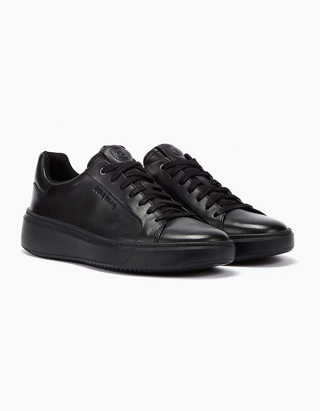 Cole Haan Men's Black Grandprø Topspin Leather Trainers - Size: 7.5