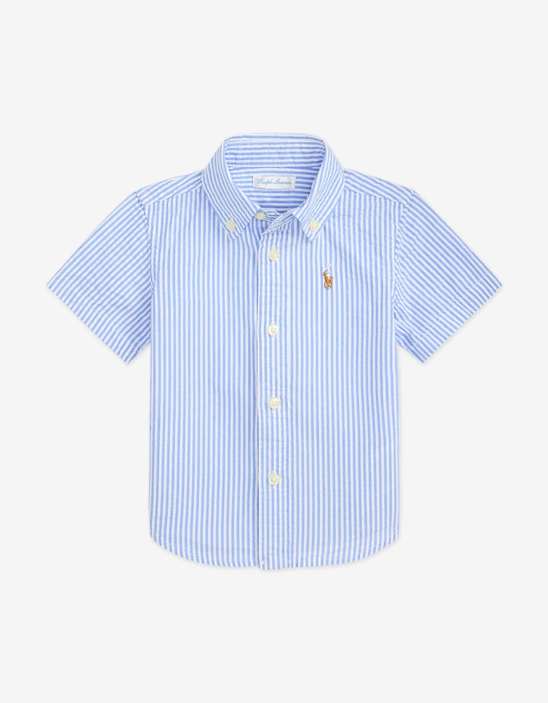 Baby Boys Seersucker Shirt in Blue