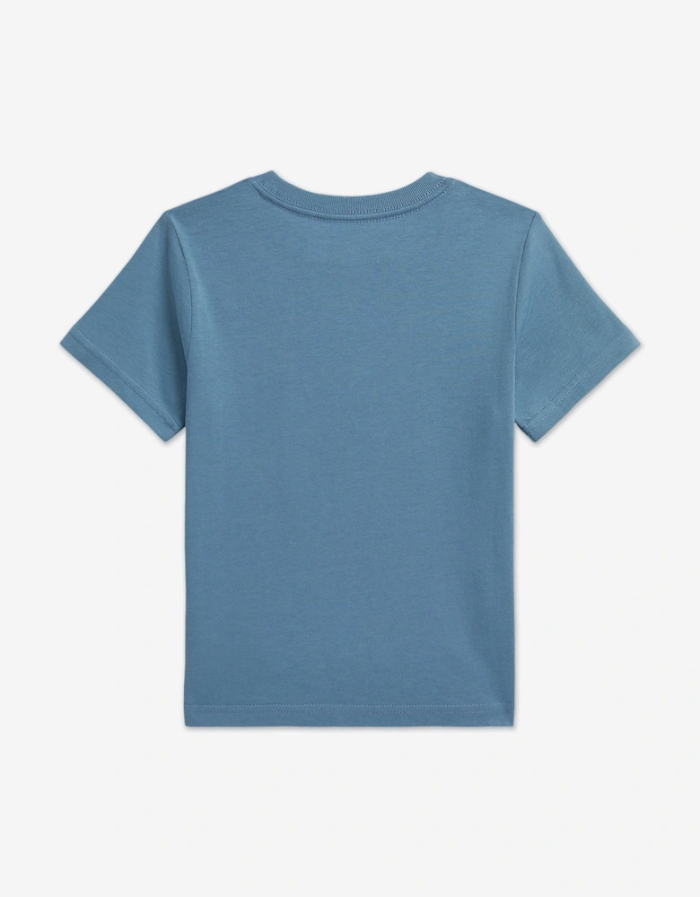 Boys Polo Bear Graphic Print T-Shirt in Blue