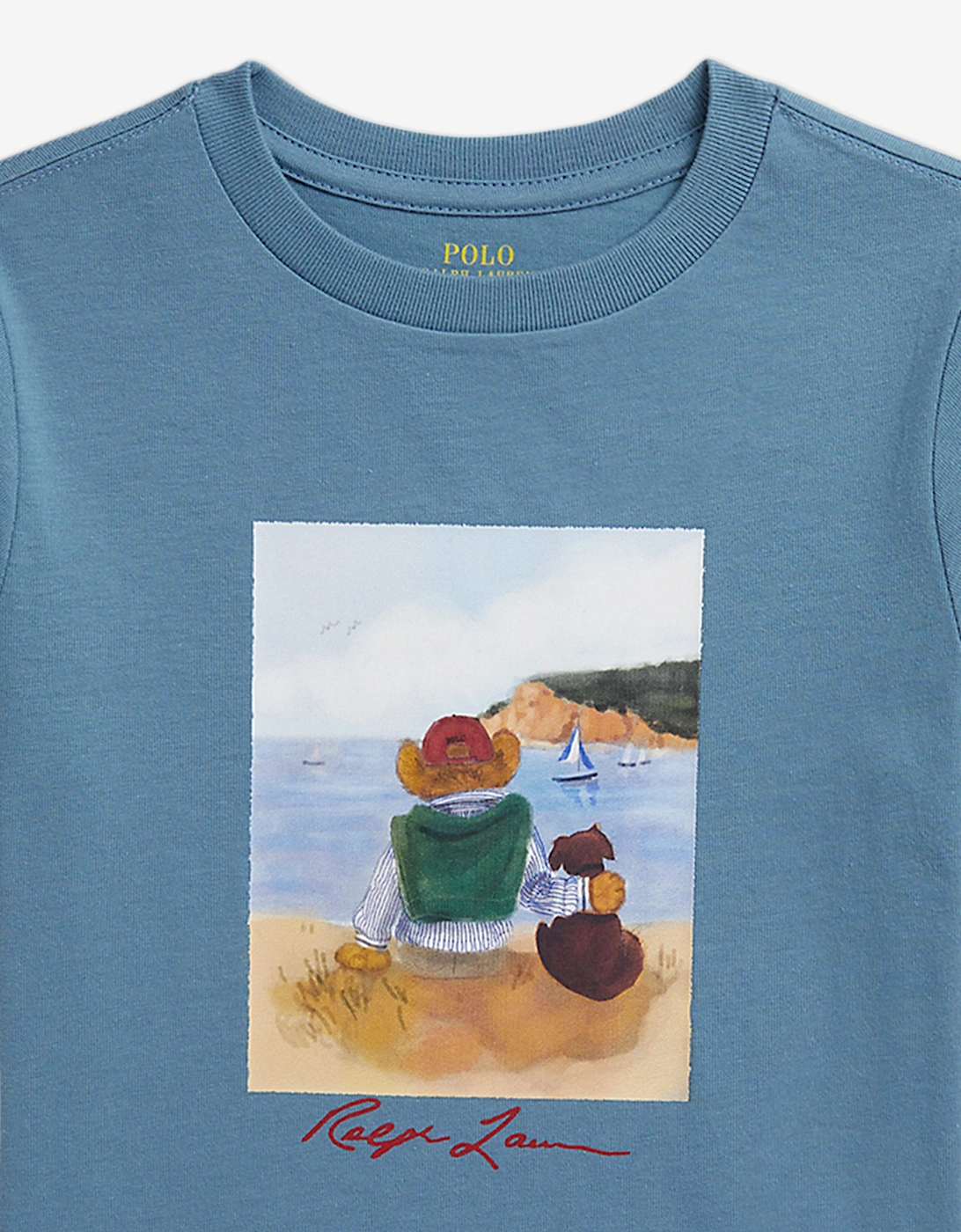 Boys Polo Bear Graphic Print T-Shirt in Blue