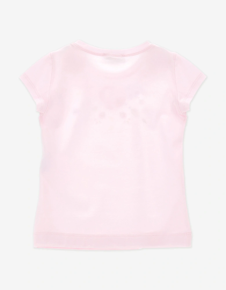 Girls Floral Jersey T-Shirt in Pink