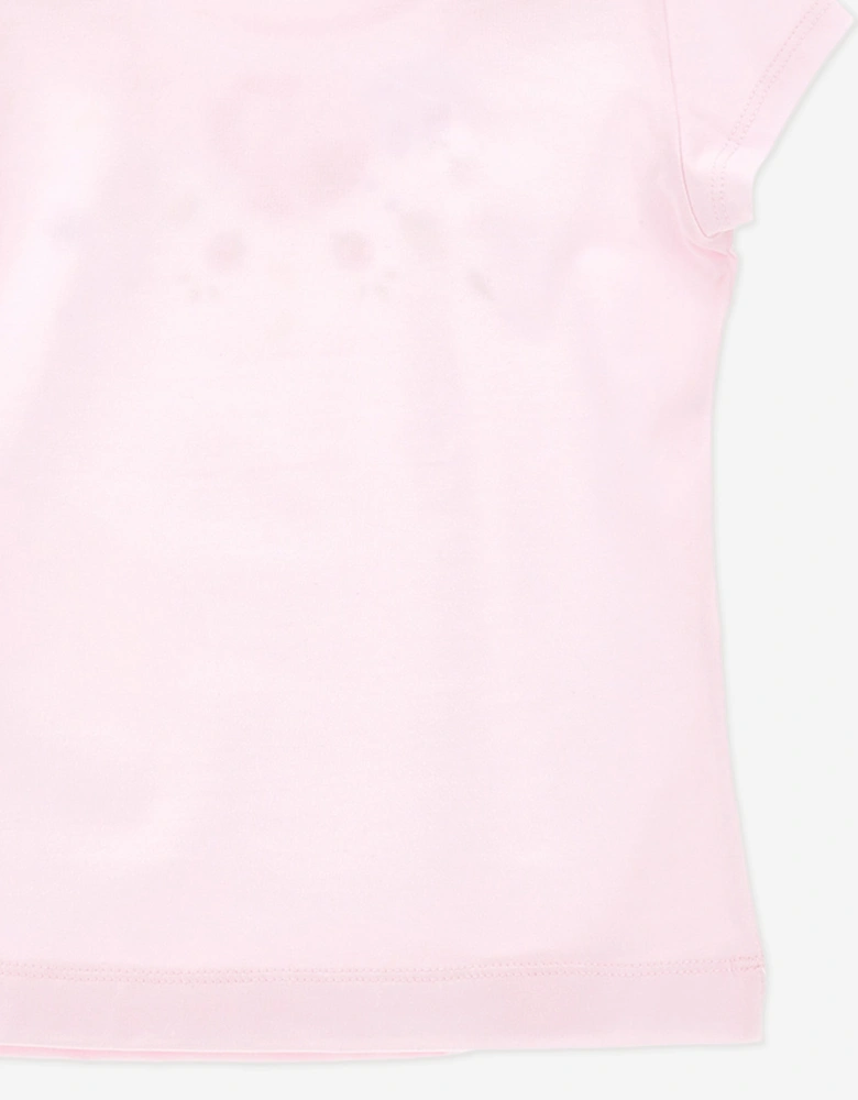 Girls Floral Jersey T-Shirt in Pink
