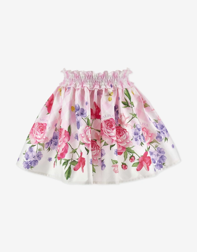Girls Garden Party Skirt in Pink