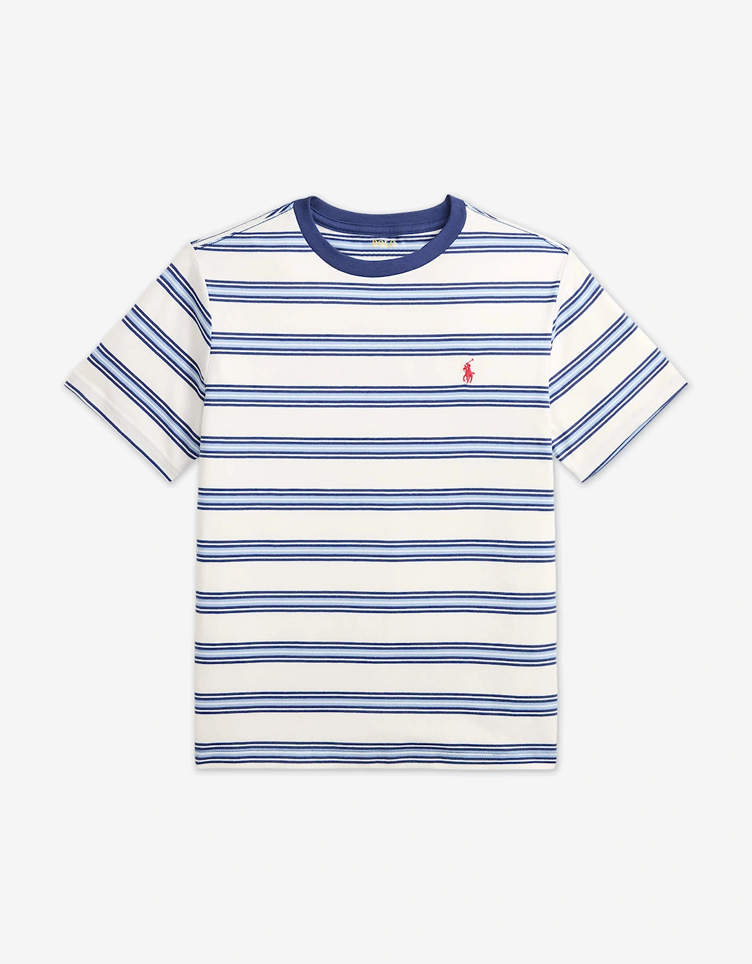 Boy Striped Jersey T-Shirt in Blue, 6 of 5