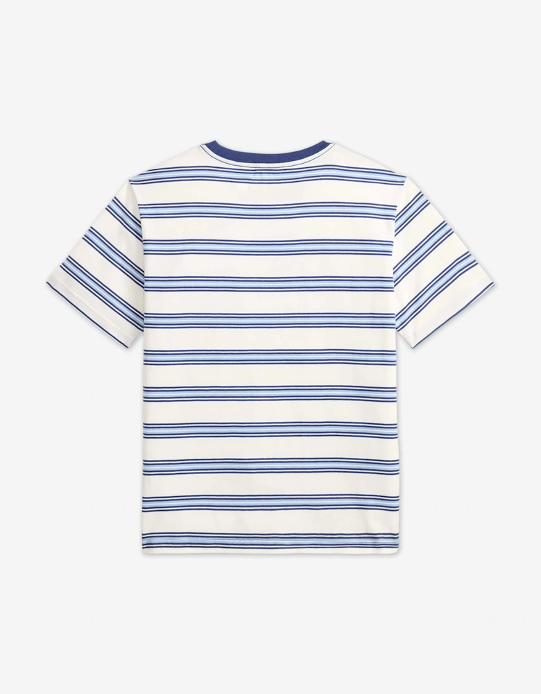 Boy Striped Jersey T-Shirt in Blue