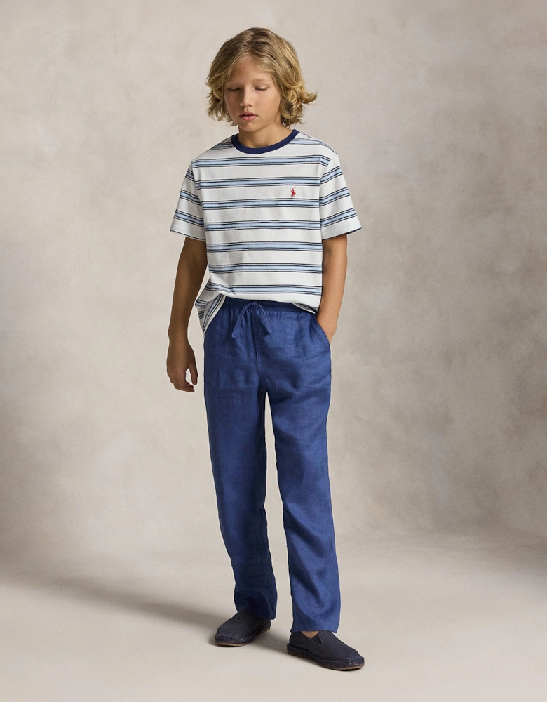Boy Striped Jersey T-Shirt in Blue
