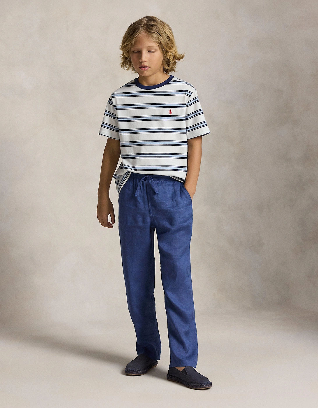 Boy Striped Jersey T-Shirt in Blue