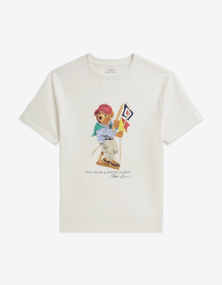 Boys Polo Bear Jersey T-Shirt in White