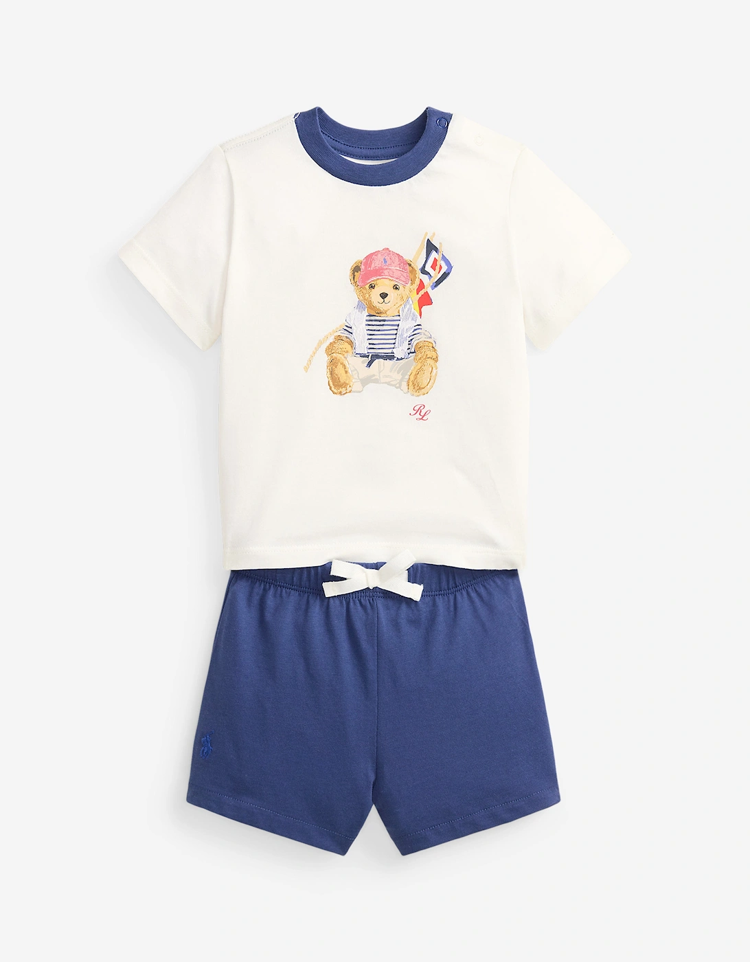 Baby Boys Polo Bear T-Shirt and Shorts Set in Ivory, 5 of 4
