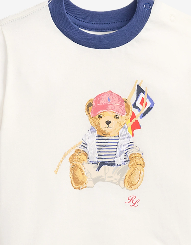 Baby Boys Polo Bear T-Shirt and Shorts Set in Ivory