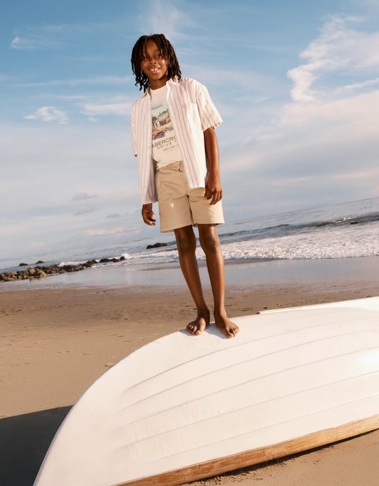 Boys Pull On Chino Shorts in Beige
