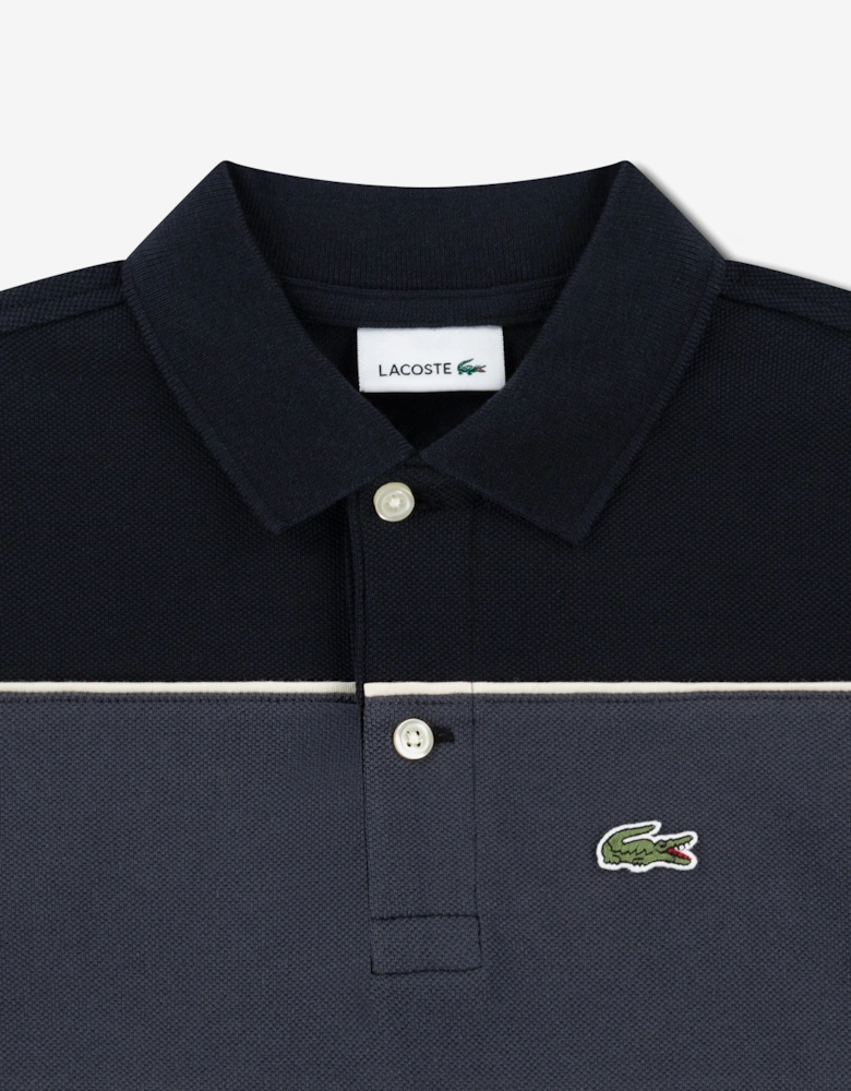 Boys Colourblock Polo Shirt in Black