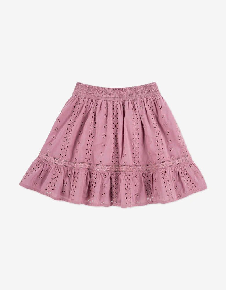 Girls Eyelet Mini Skort in Pink