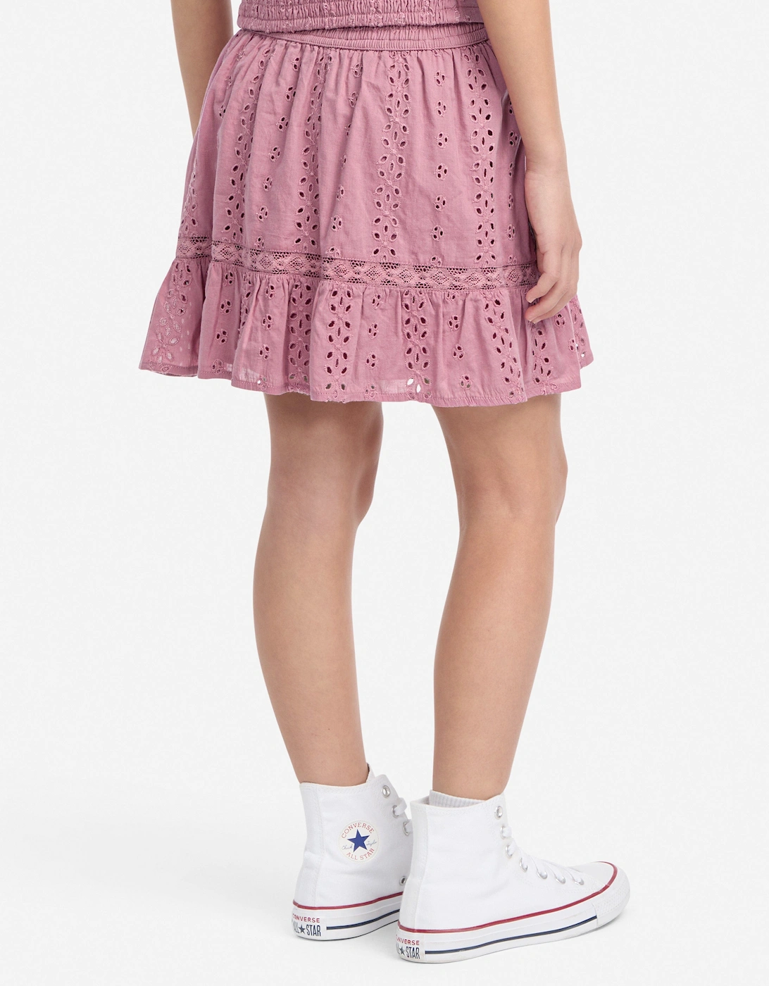 Girls Eyelet Mini Skort in Pink