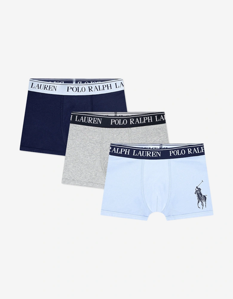 Boys 3 Pack Boxer Shorts Set in Blue