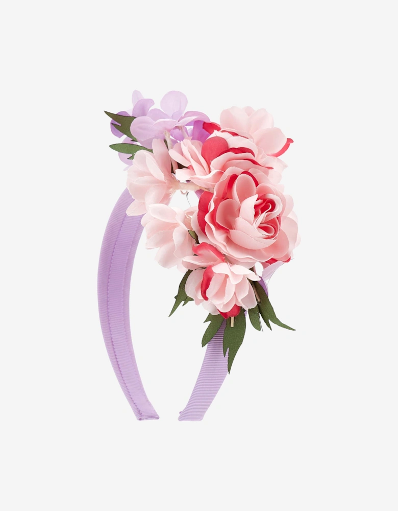 Girls Flower Headband in Purple