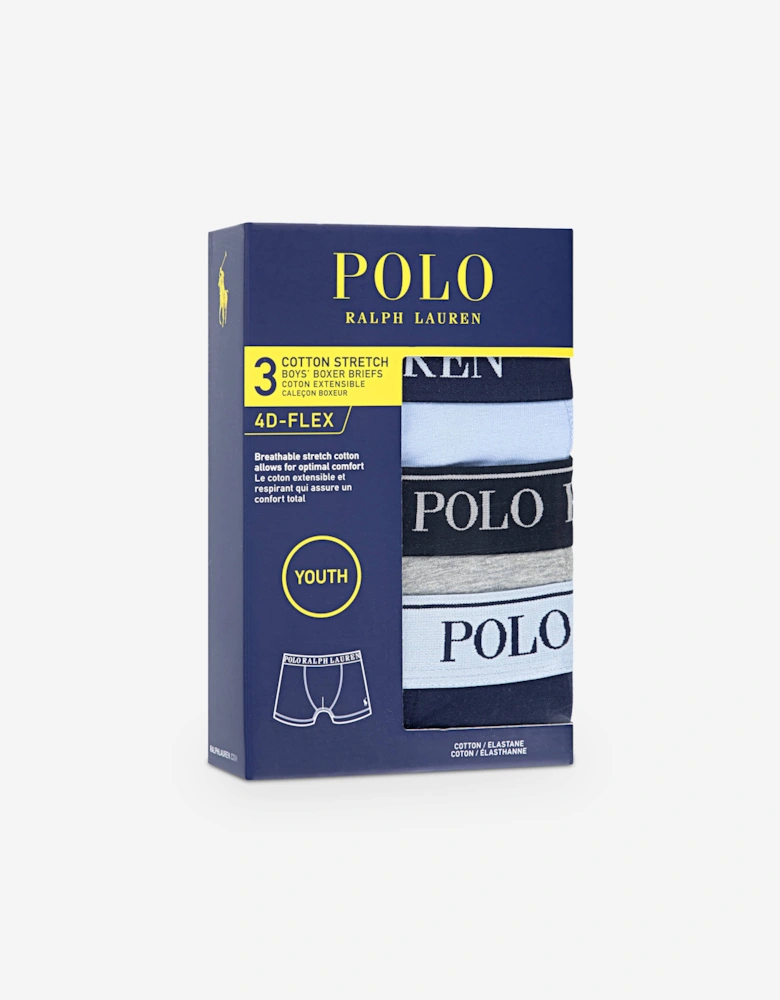 Boys 3 Pack Boxer Shorts Set in Blue