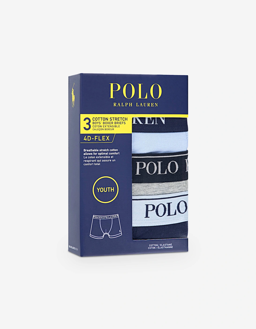 Boys 3 Pack Boxer Shorts Set in Blue