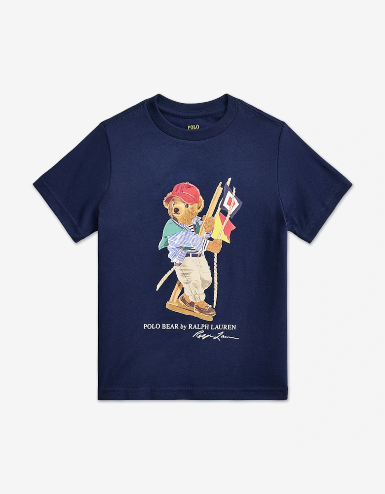 Boys Polo Bear Jersey T-Shirt in Navy