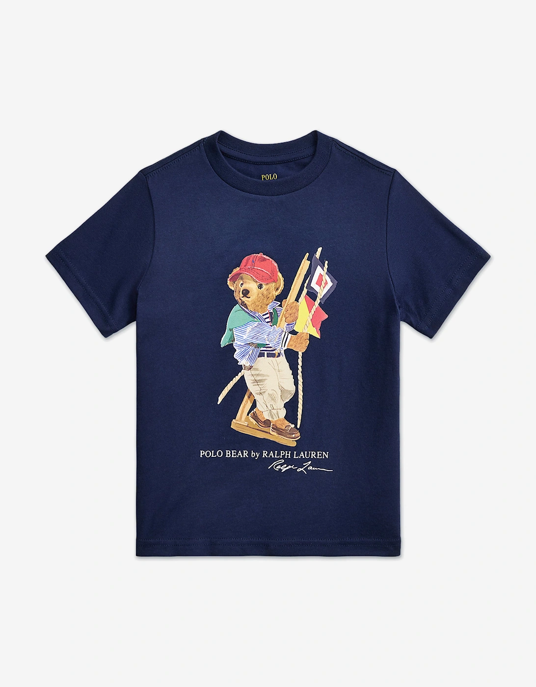 Boys Polo Bear Jersey T-Shirt in Navy, 6 of 5