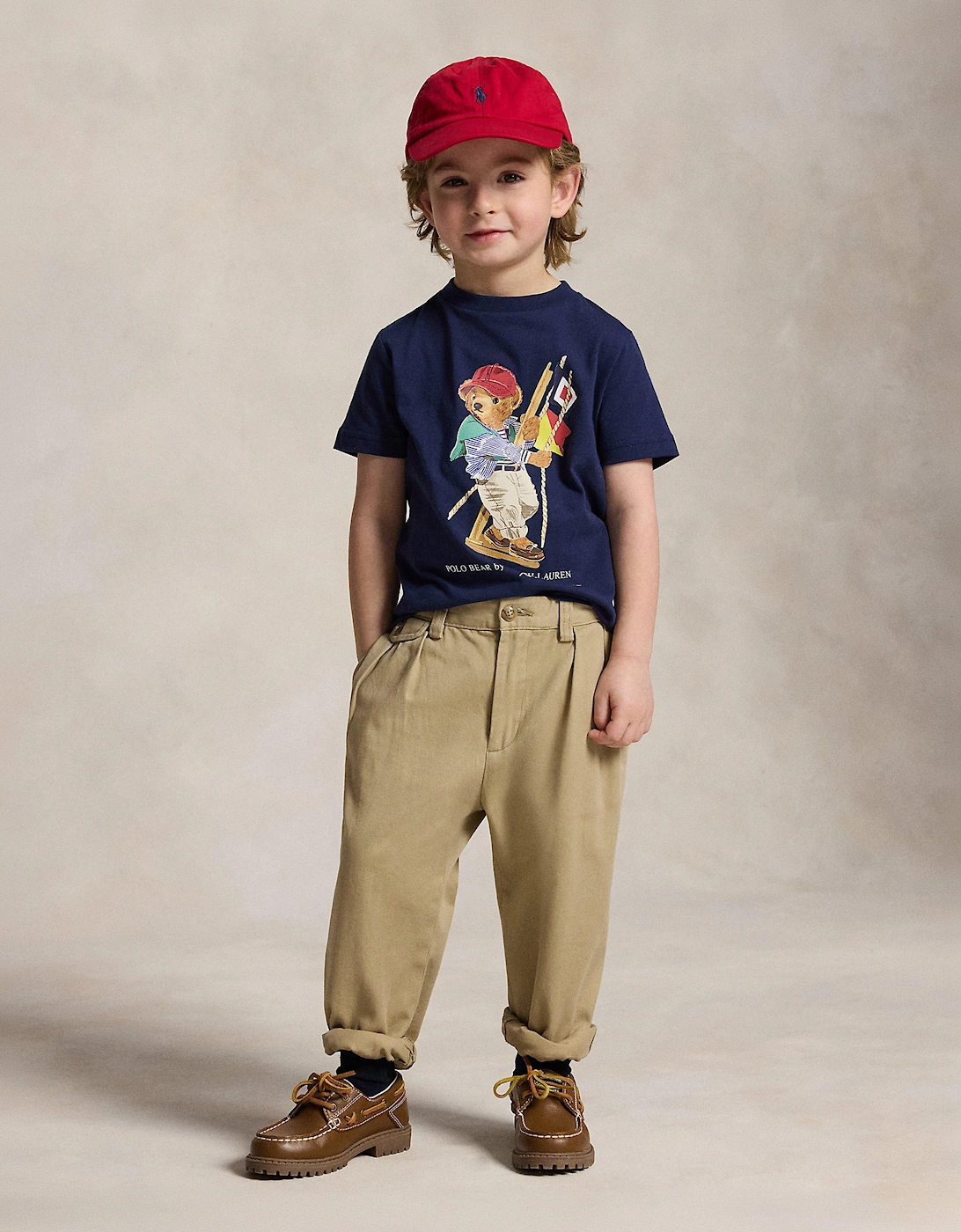 Boys Polo Bear Jersey T-Shirt in Navy