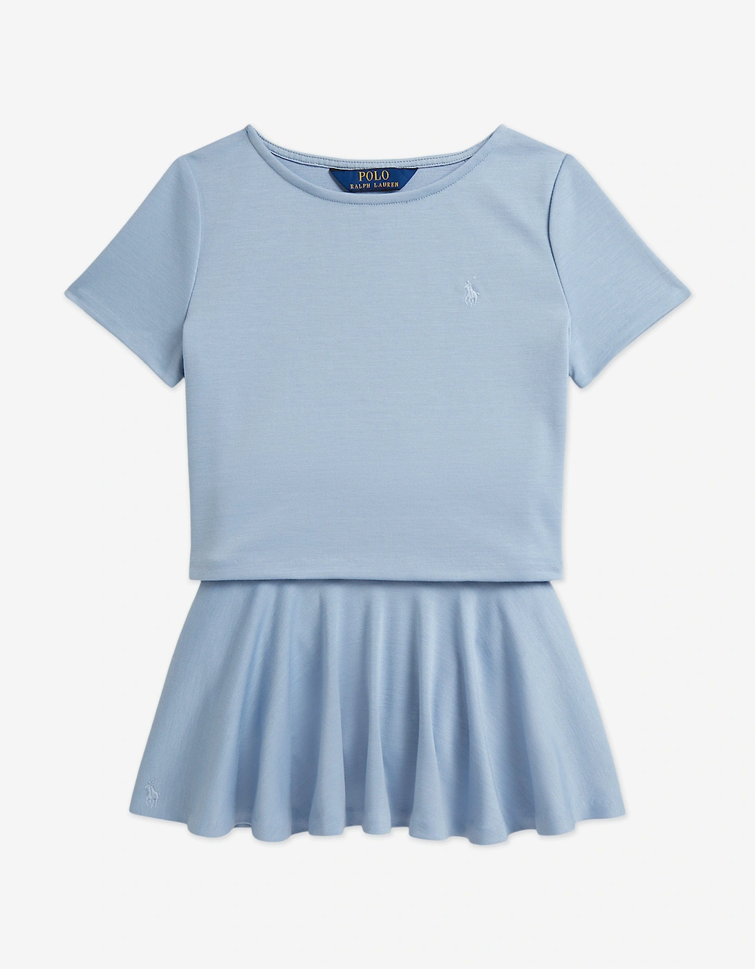 Girls Ponte Roma Skirt Set in Blue, 5 of 4