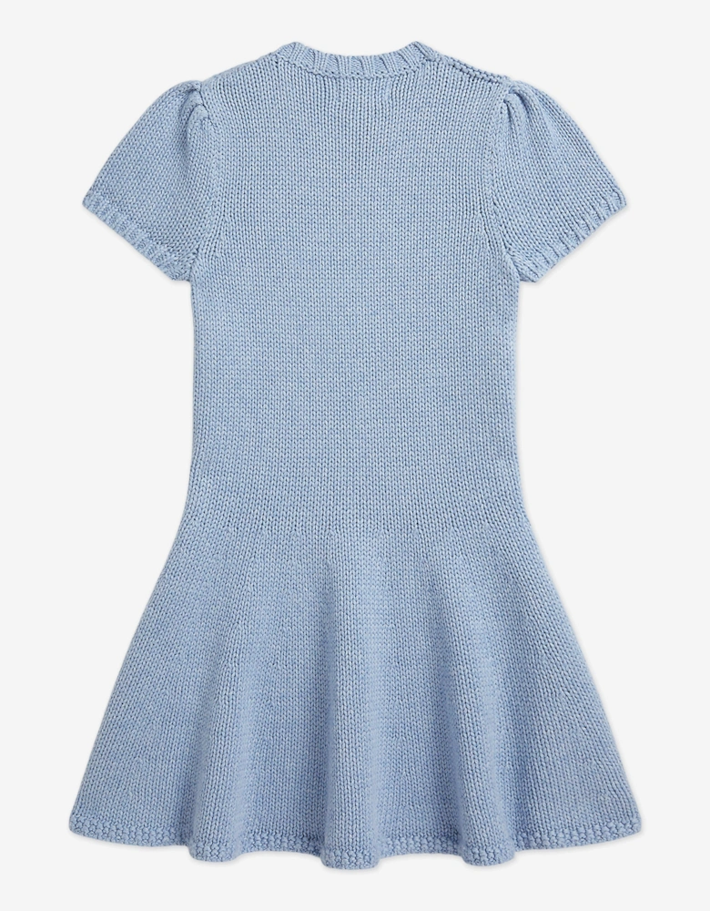 Girls Knitted Flag Dress in Blue