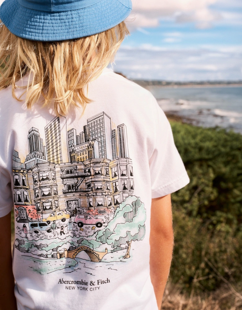 Boys NYC Sketch T-Shirt in White