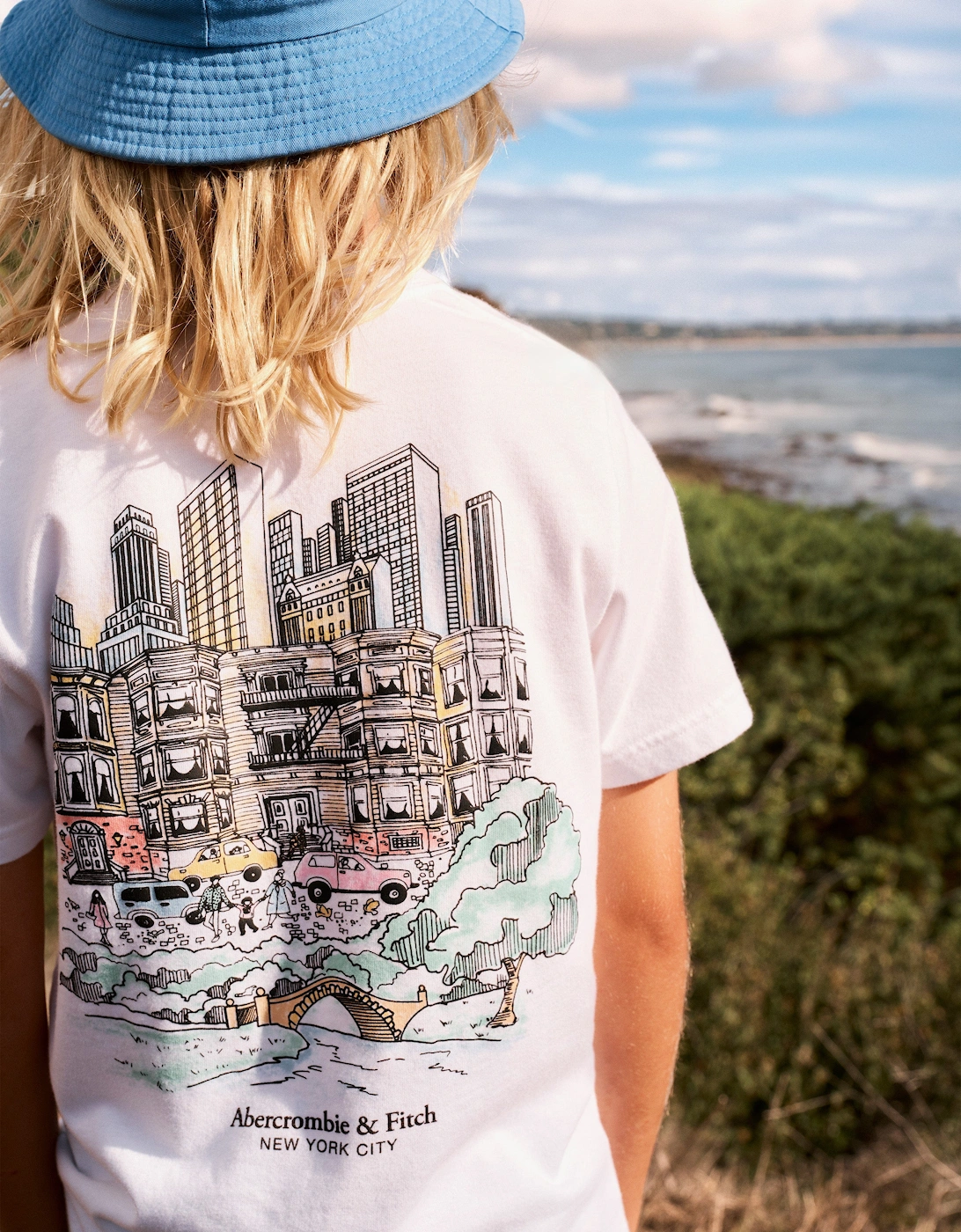 Boys NYC Sketch T-Shirt in White